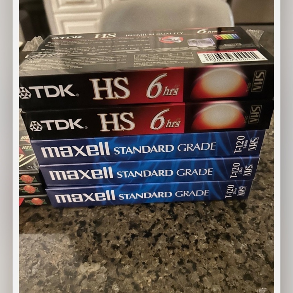 New Blank VHS Tapes 3 Maxwell, 2 TDK 6 hour, 3 TDK D 90 High Output Cassettes - Picture 5 of 6